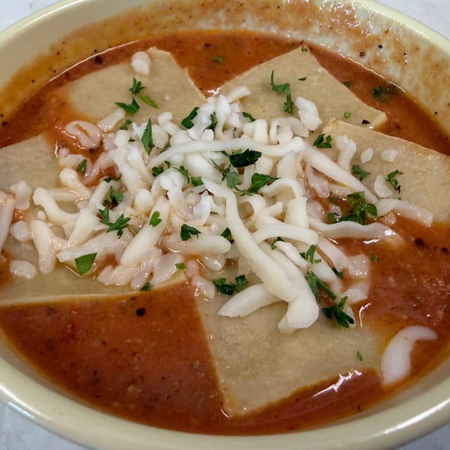 Cup Of Lasagna Soup.