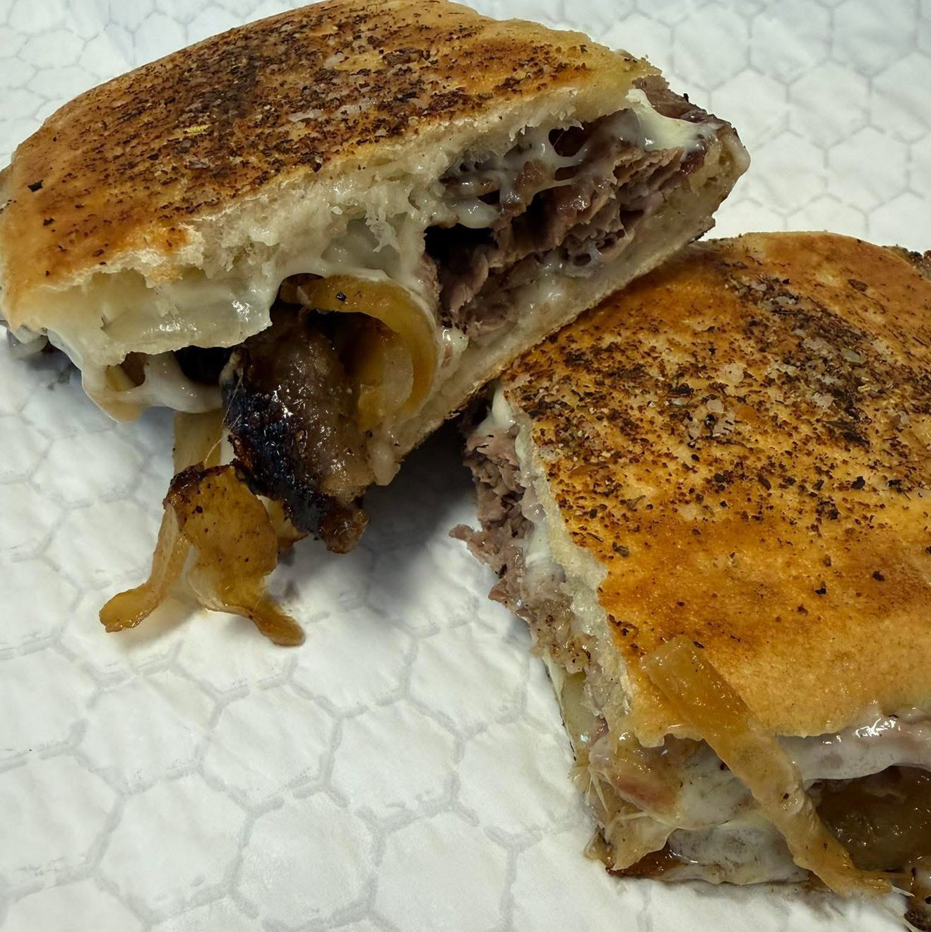 Pit Beef Cheesesteak Panini.