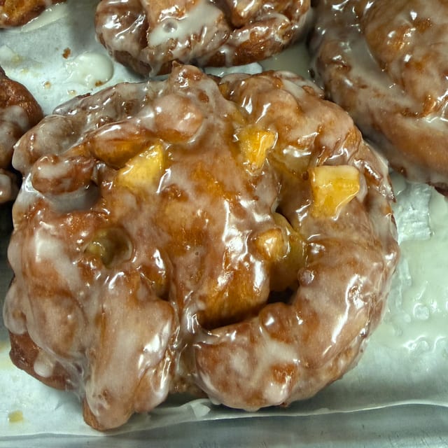 Jumbo Apple fritters.