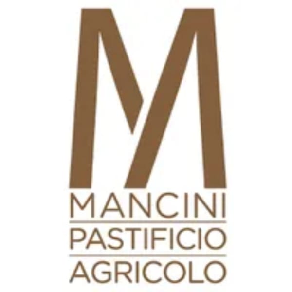 Mancini Pastificio Agricolo logo, featuring a large brown 'M' above the brand name.