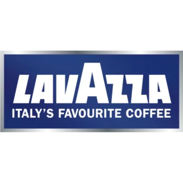 Lavazza logo on a blue background with text "ITALY'S FAVOURITE COFFEE".