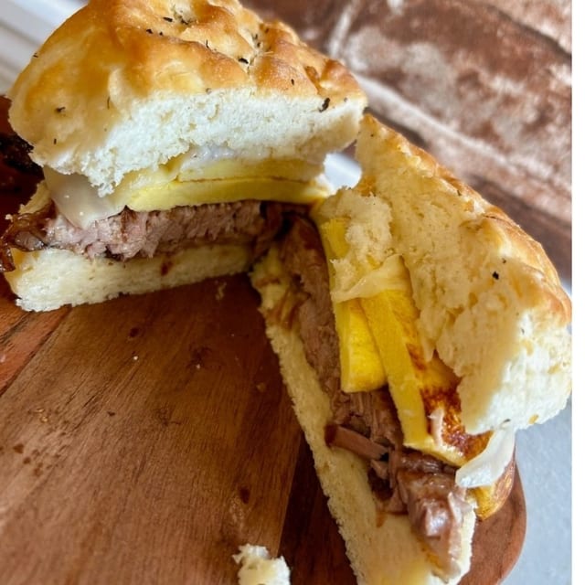 Brisket Egg & Cheese Sandwich.