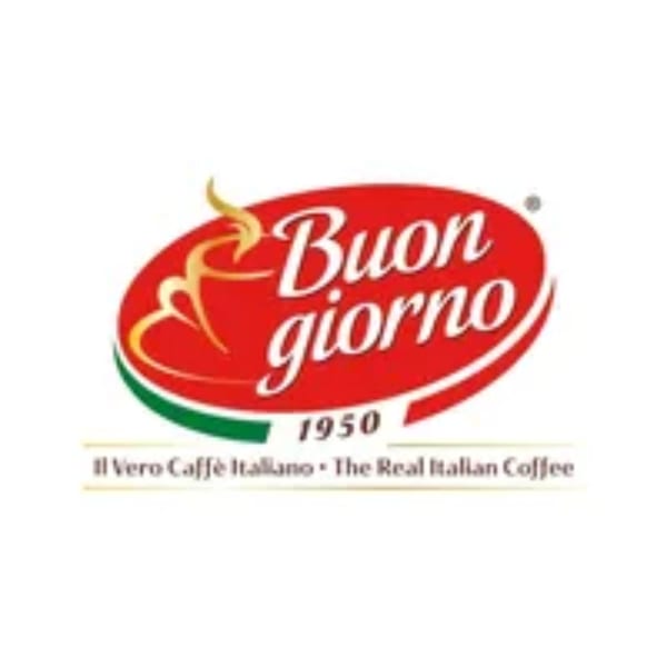 Buon Giorno 1950 logo, "Il Vero Caffè Italiano - The Real Italian Coffee" text.