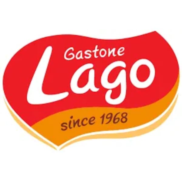 Red and orange Gastone Lago logo with "since 1968" on a white background.