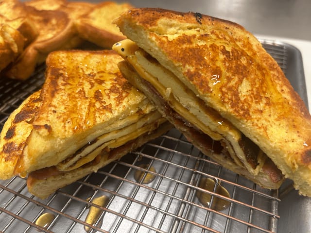 Bacon Egg & Cheese On French Toast.