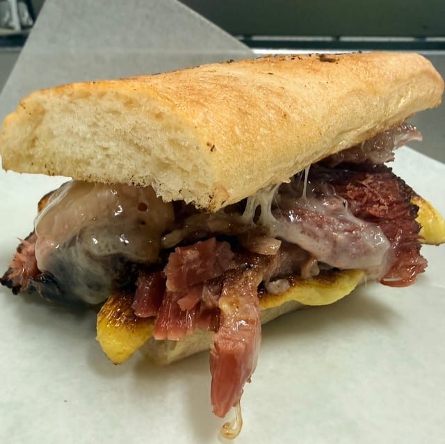 Corned Beef Egg & Cheese Sandwich.