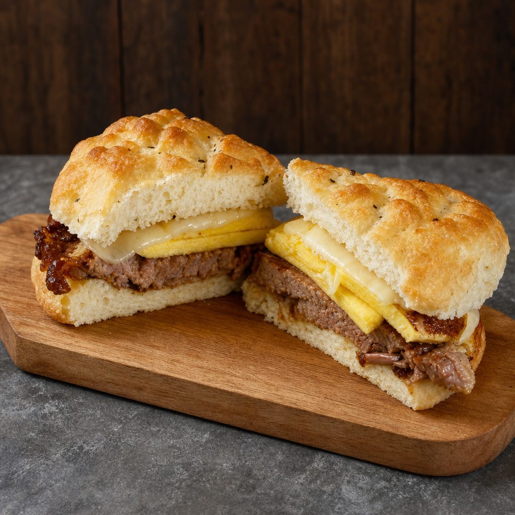 Brisket Egg & Cheese Sandwich.