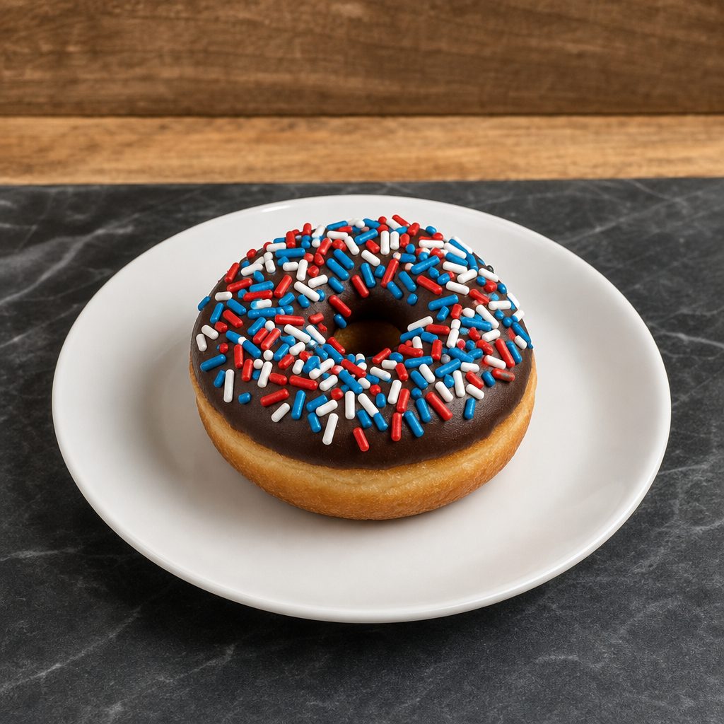 Chocolate Donut with Sprinkles.