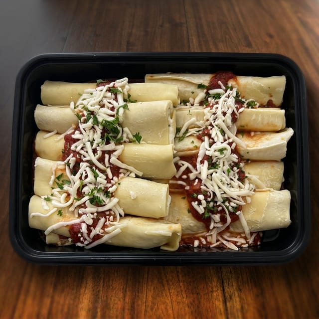 Family Size Manicotti with Marinara Sauce..